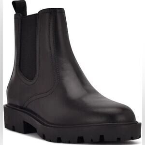 Nine West Women's Yeeps Chelsea Lug Sole Booties Black Sz 8